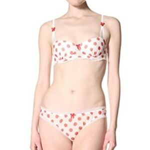 Mimi Holliday Polka Dot Bra White Red 34C